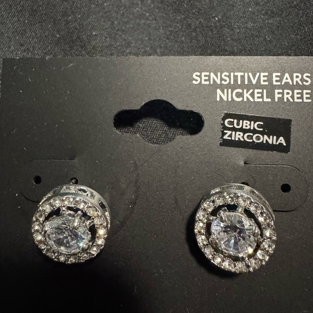 Silver Cubic Zirconia Stud Earrings